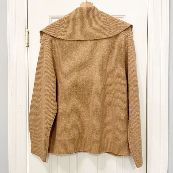 J. Crew Half-zip stretch sweater Camel Size Medium Wool Blend - Picture 4 of 6